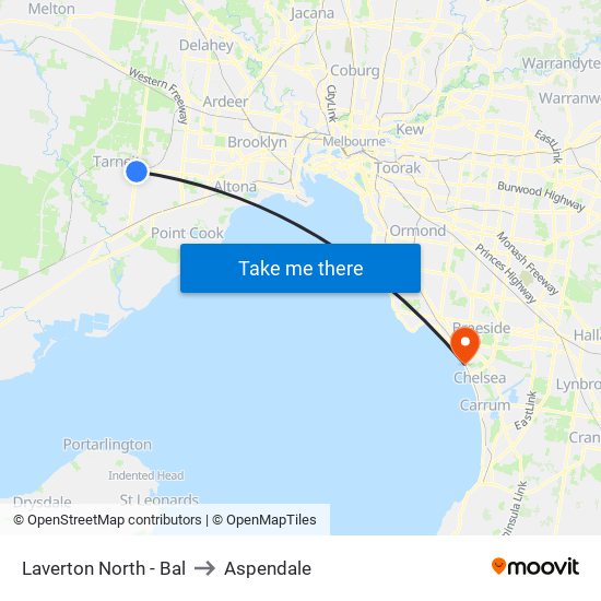 Laverton North - Bal to Aspendale map