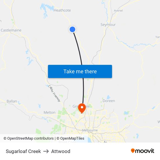 Sugarloaf Creek to Attwood map