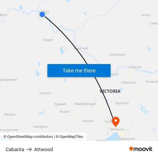 Cabarita to Attwood map