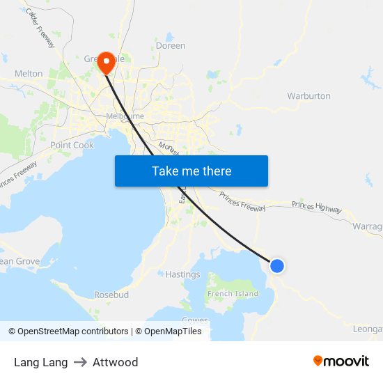 Lang Lang to Attwood map