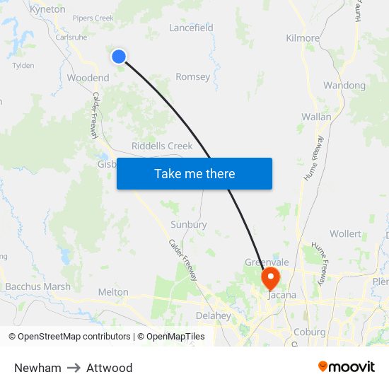 Newham to Attwood map