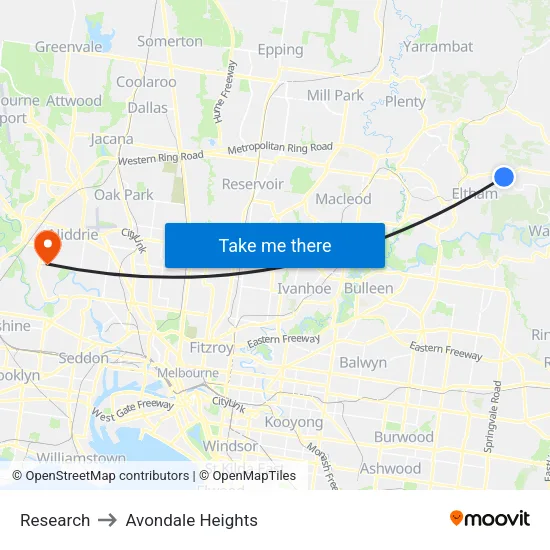 Research to Avondale Heights map
