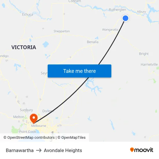 Barnawartha to Avondale Heights map