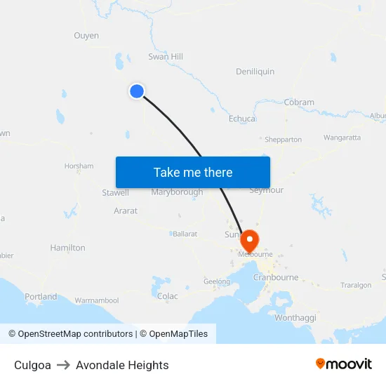 Culgoa to Avondale Heights map