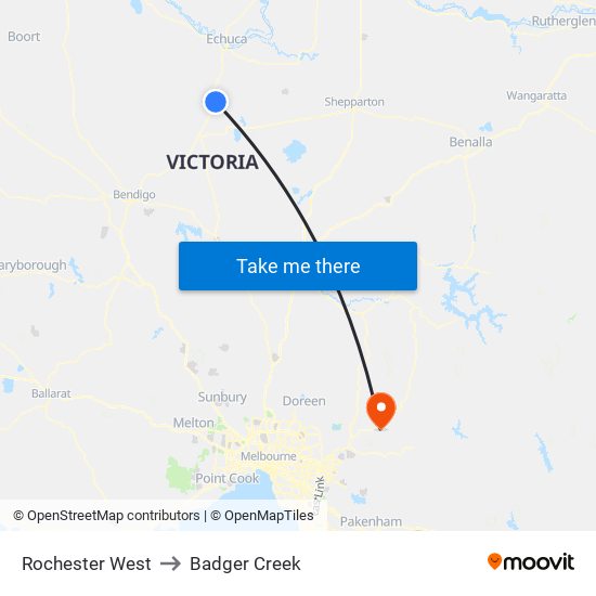 Rochester West to Badger Creek map