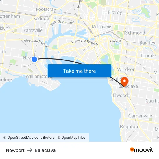 Newport to Balaclava map