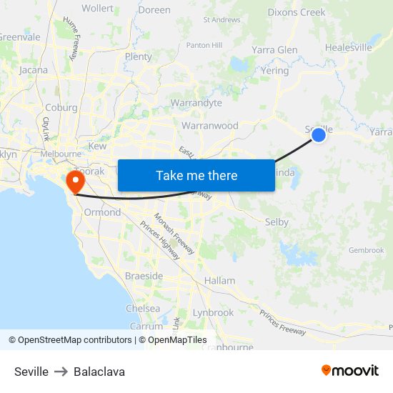 Seville to Balaclava map