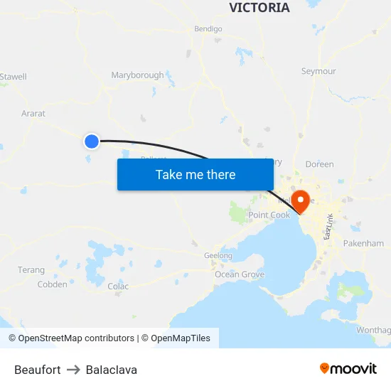 Beaufort to Balaclava map