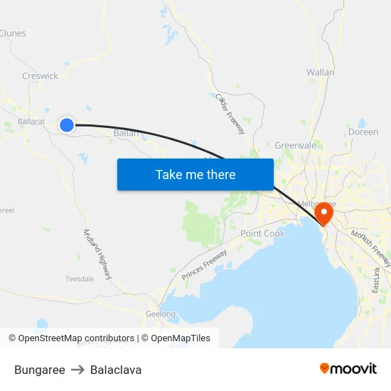 Bungaree to Balaclava map