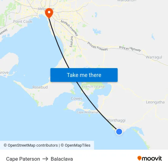 Cape Paterson to Balaclava map