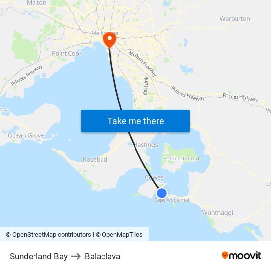 Sunderland Bay to Balaclava map