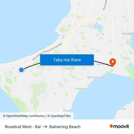 Rosebud West - Bal to Balnarring Beach map