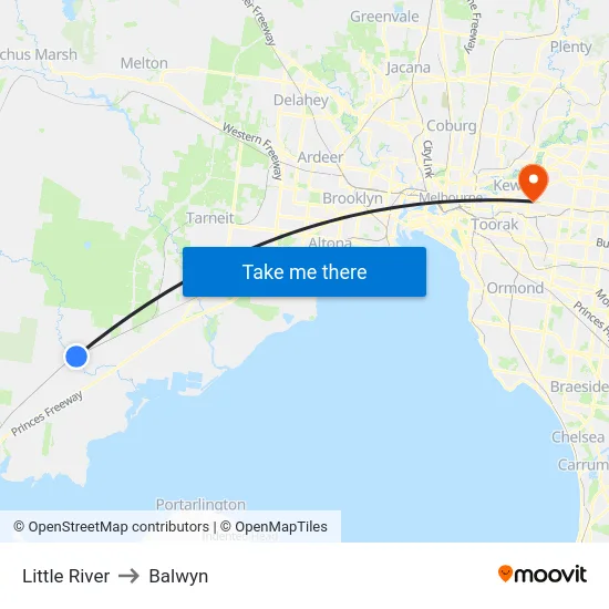 Little River to Balwyn map