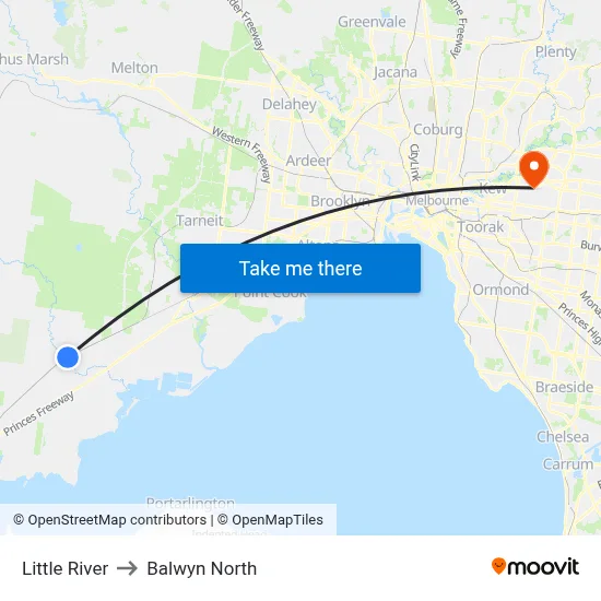 Little River to Balwyn North map