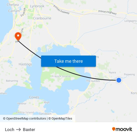 Loch to Baxter map