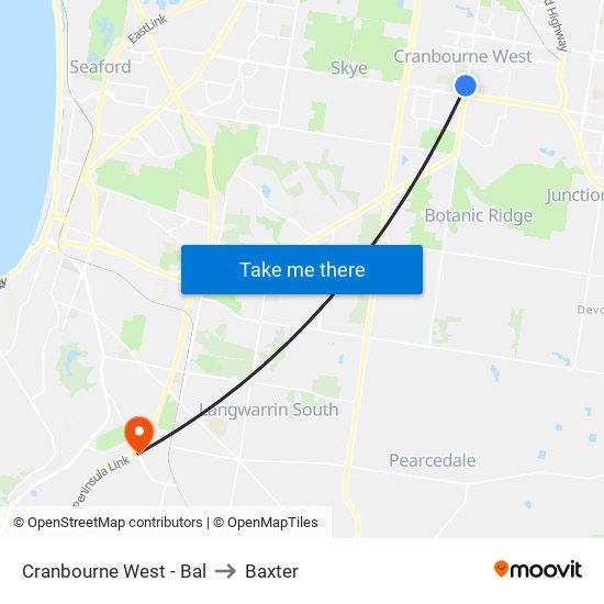 Cranbourne West - Bal to Baxter map