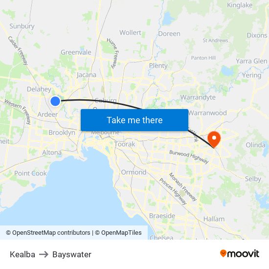 Kealba to Bayswater map