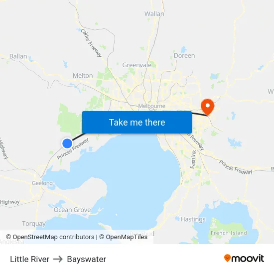 Little River to Bayswater map
