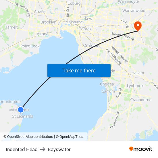 Indented Head to Bayswater map