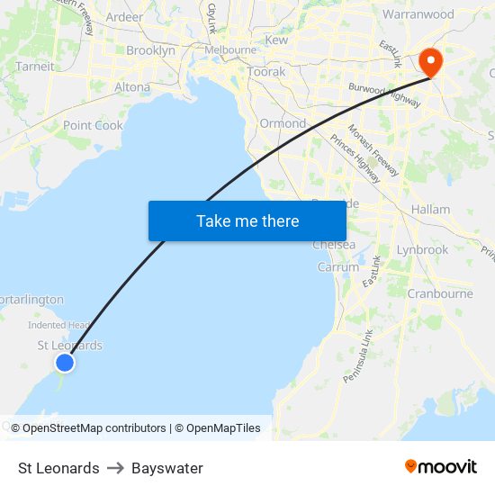 St Leonards to Bayswater map