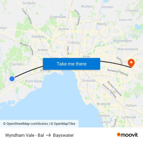 Wyndham Vale - Bal to Bayswater map