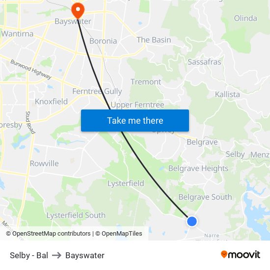 Selby - Bal to Bayswater map