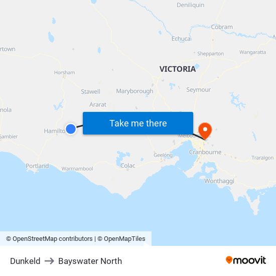 Dunkeld to Bayswater North map