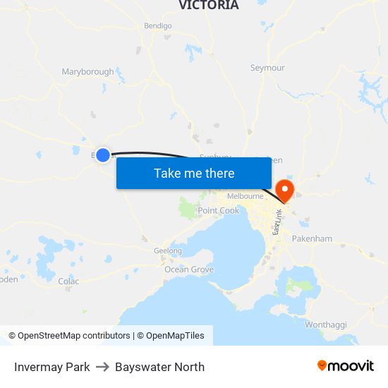 Invermay Park to Bayswater North map