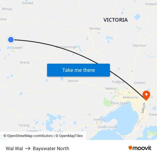 Wal Wal to Bayswater North map