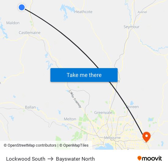 Lockwood South to Bayswater North map