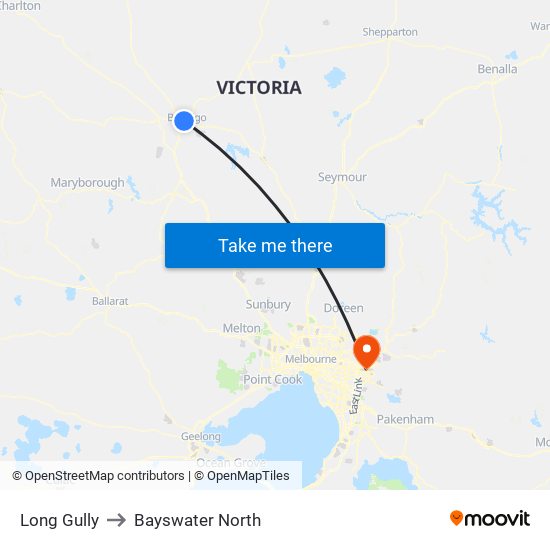 Long Gully to Bayswater North map