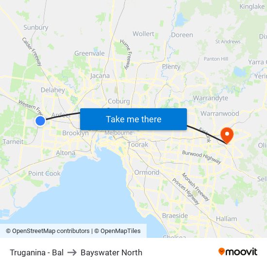 Truganina - Bal to Bayswater North map