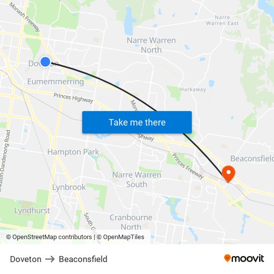 Doveton to Beaconsfield map