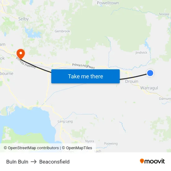 Buln Buln to Beaconsfield map