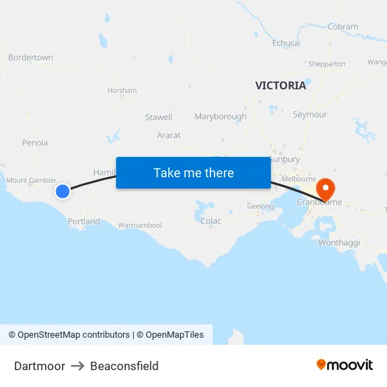 Dartmoor to Beaconsfield map