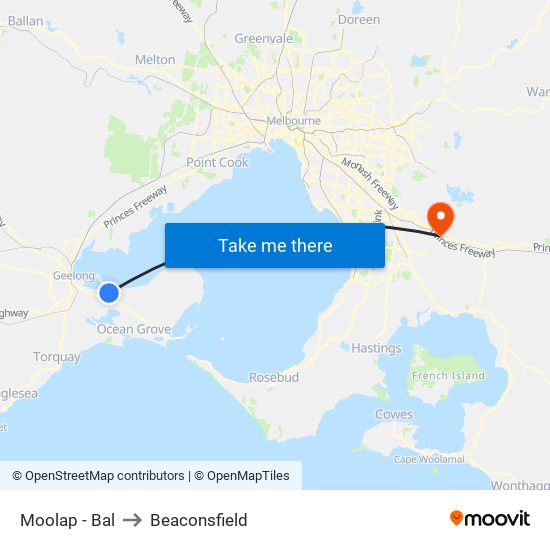 Moolap - Bal to Beaconsfield map