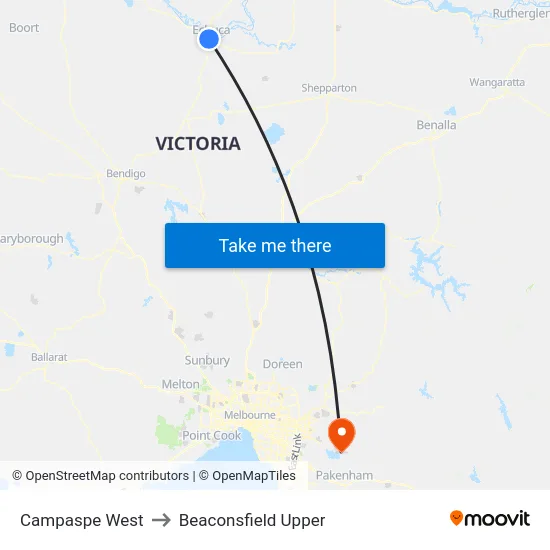 Campaspe West to Beaconsfield Upper map