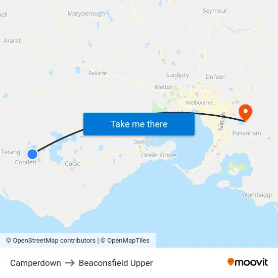 Camperdown to Beaconsfield Upper map