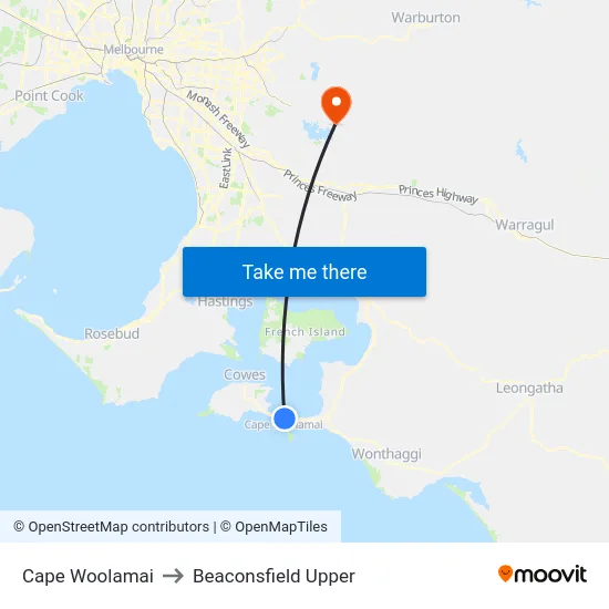 Cape Woolamai to Beaconsfield Upper map
