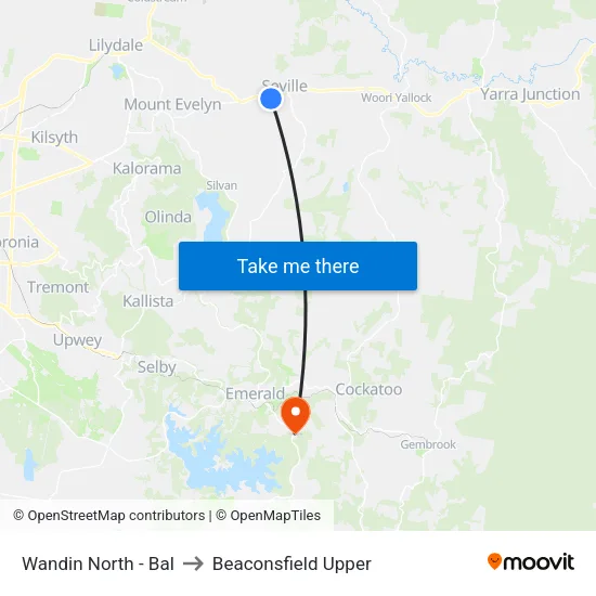 Wandin North - Bal to Beaconsfield Upper map