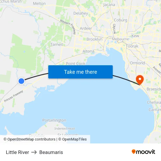 Little River to Beaumaris map
