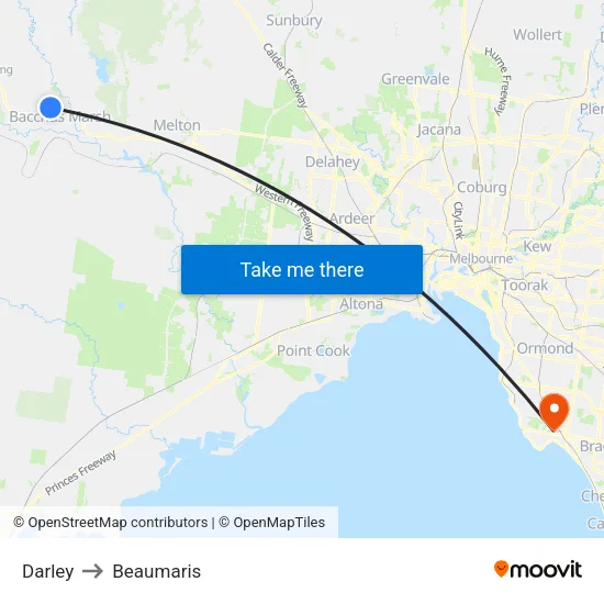 Darley to Beaumaris map