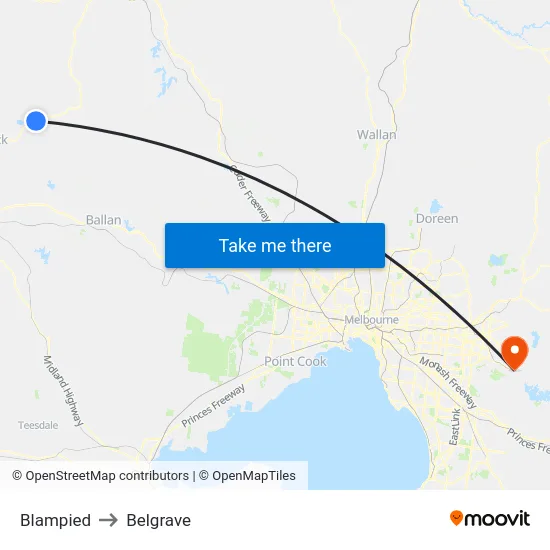 Blampied to Belgrave map