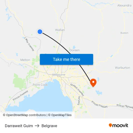 Darraweit Guim to Belgrave map