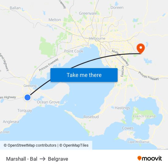 Marshall - Bal to Belgrave map