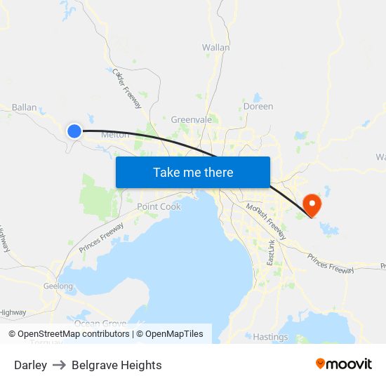 Darley to Belgrave Heights map