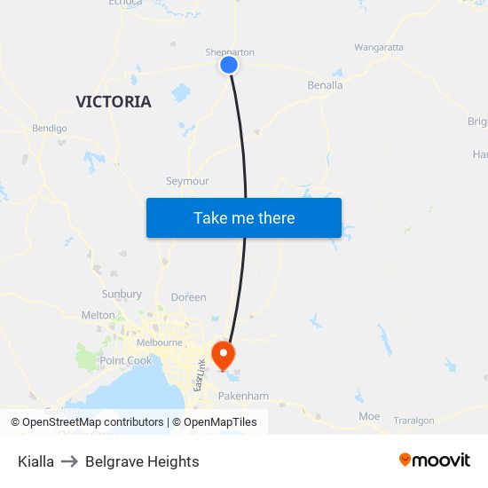 Kialla to Belgrave Heights map