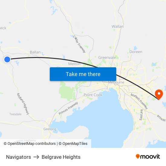 Navigators to Belgrave Heights map