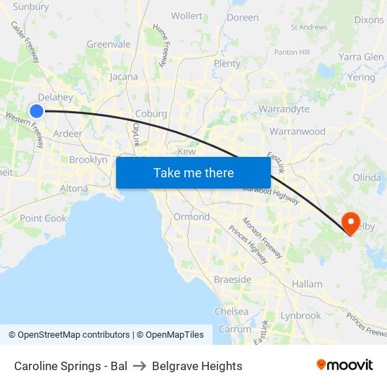 Caroline Springs - Bal to Belgrave Heights map