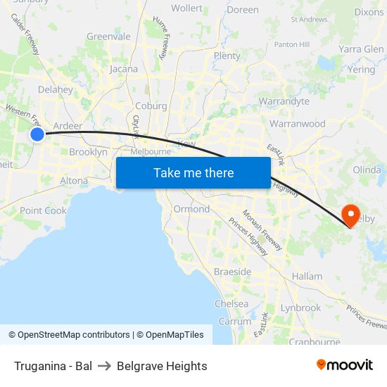 Truganina - Bal to Belgrave Heights map